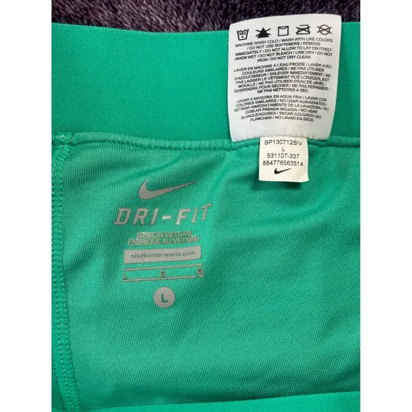 Nike Running Skort Dri-FIT Athletic Skirt Shorts Green Chevron‎ Size L - Image 5
