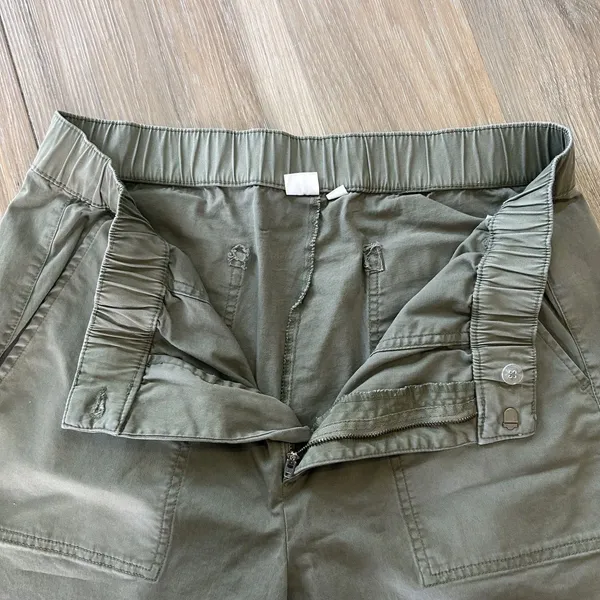 Gap Womens Pants Green Size Large Easy Pant Wide Leg Utility Cotton Blend - Image 6