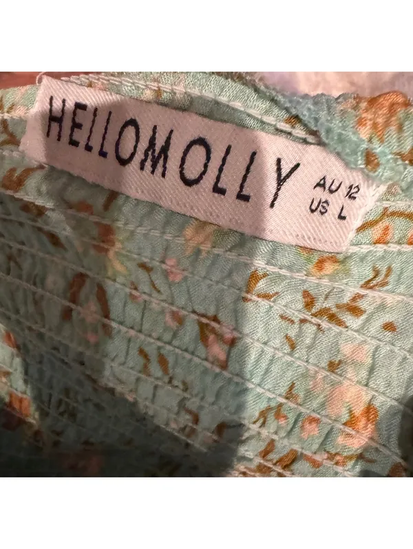 Hello Molly Floral Maxi Dress Cottagecore Puff Sleeve Rayon - Image 9