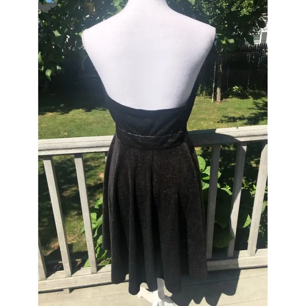 Free People Fit And Flare Strapless Metallic Dress Large - Image 4