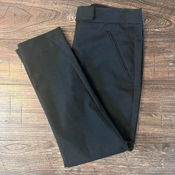 Trina Turk Straight Leg Flat Front Black Dress Pants Size 0 Nwt - Image 8