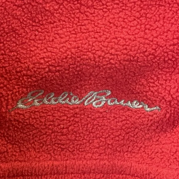 Eddie‎ Bauer Womens S Polar Fleece Sweatshirt Red Pullover 1/4 Zip Long Sleeve - Image 4