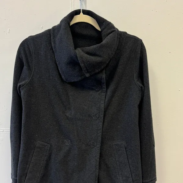 Lululemon Gratitude Wrap Heathered Inkwell Cardigan‎ Shawl Collar Size 6 - Image 8