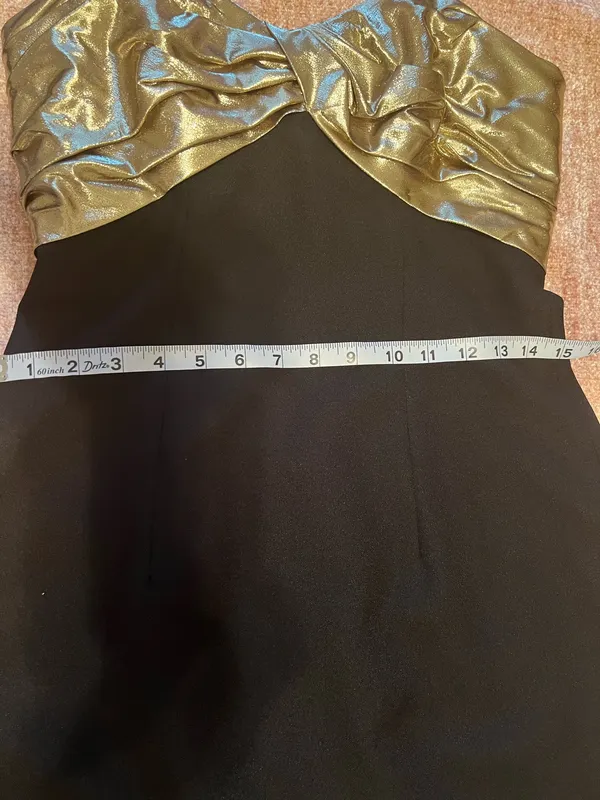 Vintage fancy black and gold bridesmaid wedding guest dress - Image 6