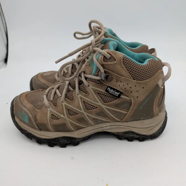 North Face‎ Storm III Mid Waterproof Hiking Boots Brown Teal Womens 5 NF0A32Z7 - Image 2