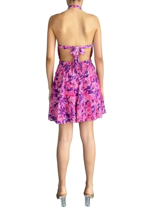 Rococo Sand Lei 1844 Short Dress Bubblegum Pink Purple Womens Size Small - Image 2