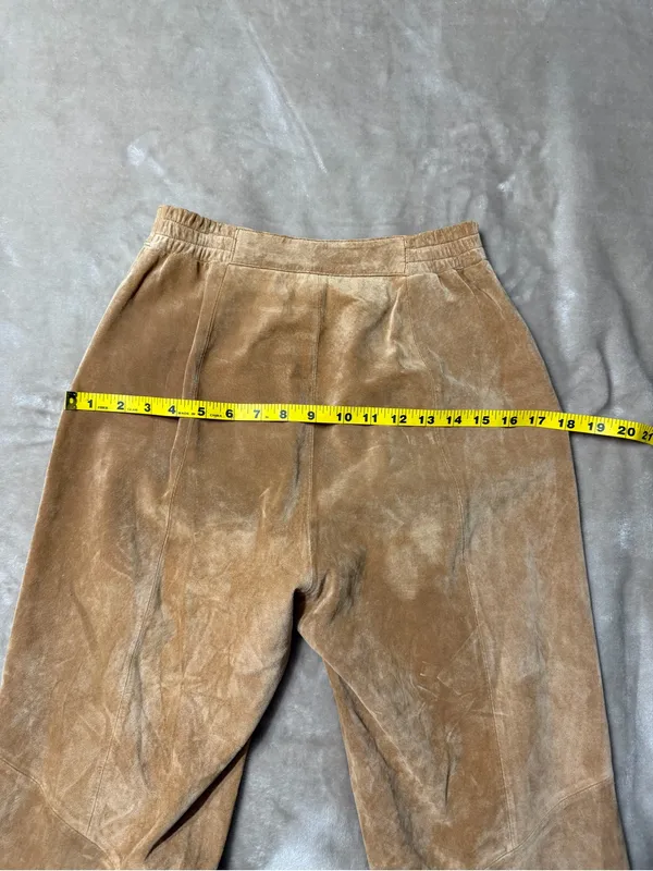 Margaret Godfrey Vintage Leather Suede Tan Pants - Size 4 - Image 8