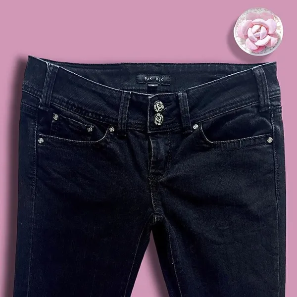 BIK BOK Black Bling cigarette Style Ankle Jeans Sues Boutique Sz M, 10 Long - Image 5