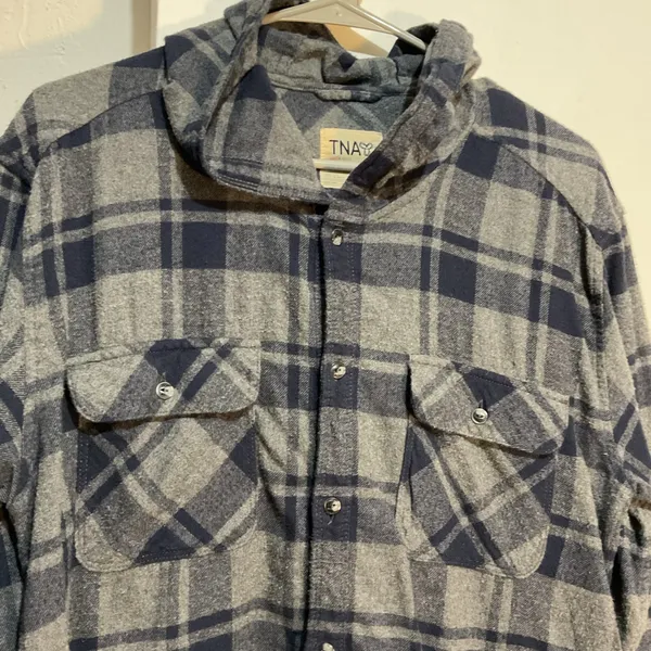 TNA ARITZIA boy friends fit buttons up shirt hooded:Box L04: - Image 3