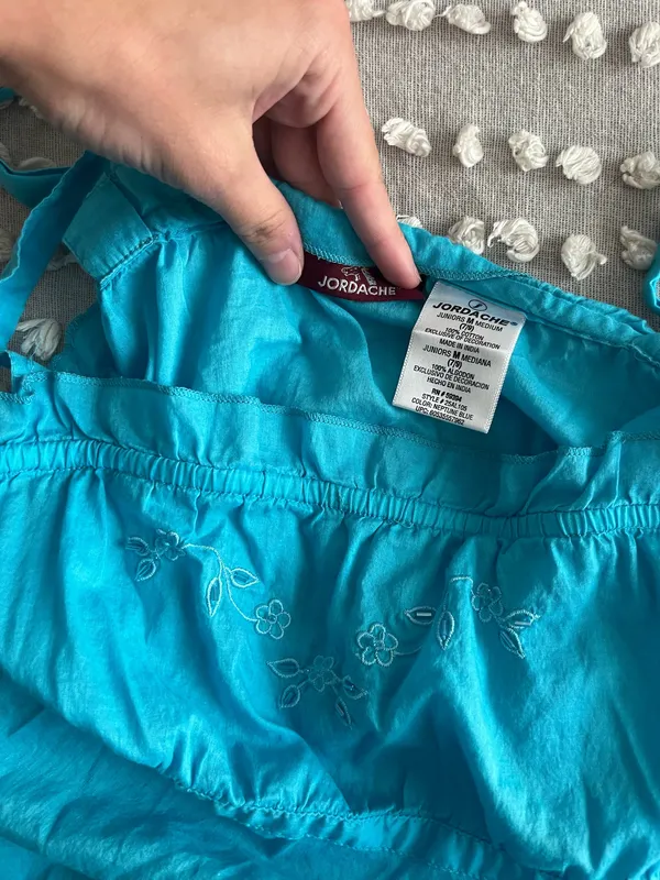 Jordache Vintage beaded tank with ties in the back - Image 3