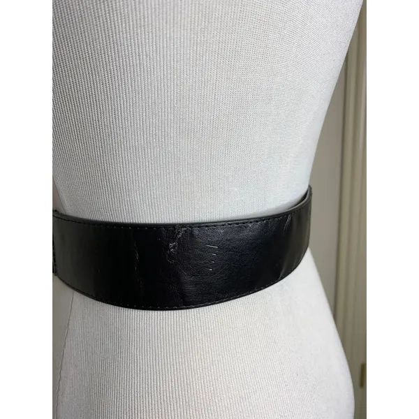 Black Stretch Belt Silver Hardware OSFA - Image 4