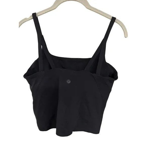 Lululemon Strappy Nulu Shelf Tank Top Black Fitted Crop Size 6 Shelf Bra W1DNJS - Image 7
