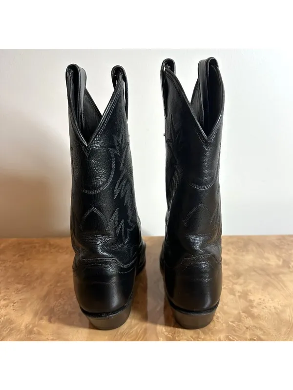 Justin Boots L4903 Black Leather Western Cowboy Boots USA Women's 6.5 B - Image 4