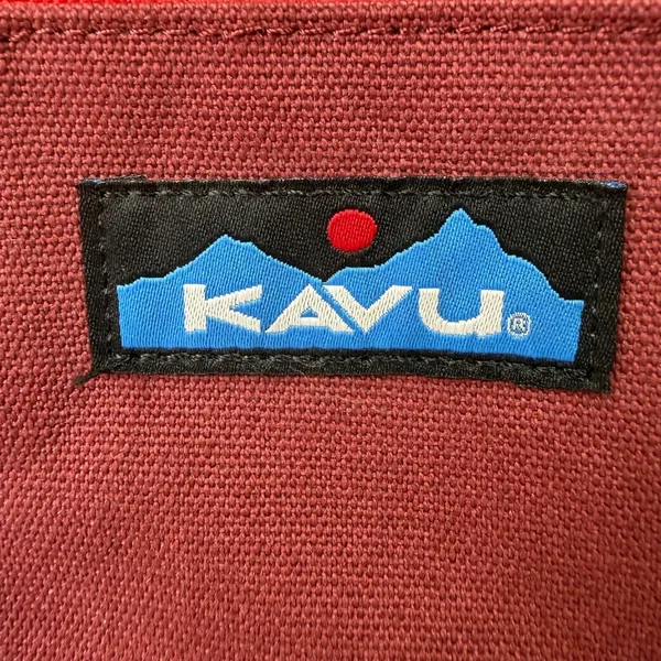 KAVU Keeper Crossbody Bag Maroon Small Canvas‎ Rope Strap Gorpcore Hiking Pouch - Image 3