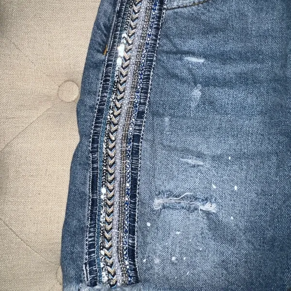 Free People Embellished Denim Skirt - Image 2