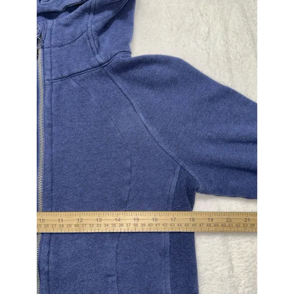 Lululemon Women's Scuba Hoodie Full Zip Dark Blue Yoga pocket stretch Size 8 - Image 6
