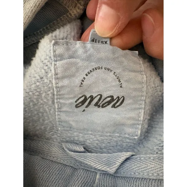 Aerie Blue Cropped Hoodie XS Soft Fleece Pullover Sweatshirt - Image 3