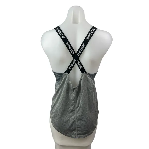 Nike Dri Fit Women's Gray Crossback Running Yoga Workout Athletic Tank Top Sz M - Image 4