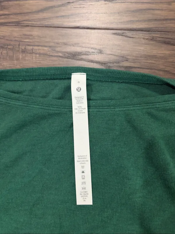 New With Tags Lululemon Back in Action Ribbed Ling Sleeve Shirt Sz 8 - Image 7