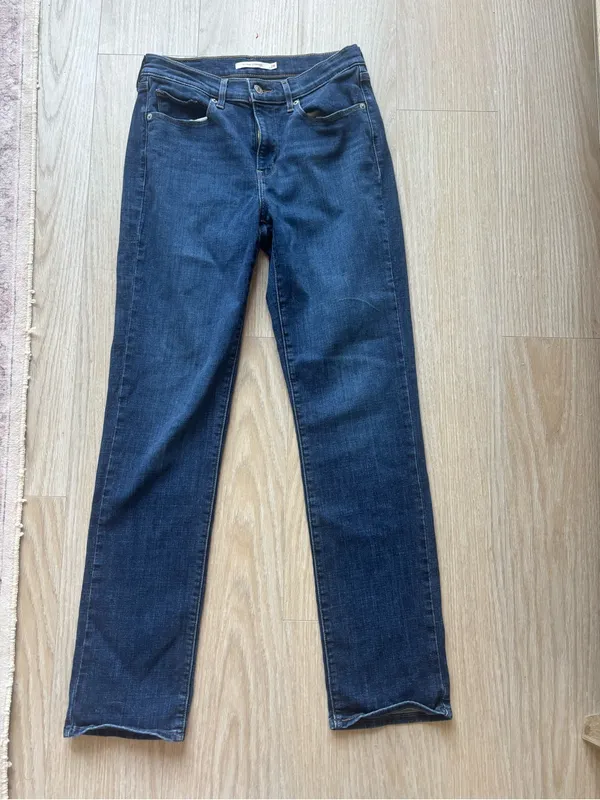 Classic Straight Women's Dark Blue Denim Jeans - Image 3