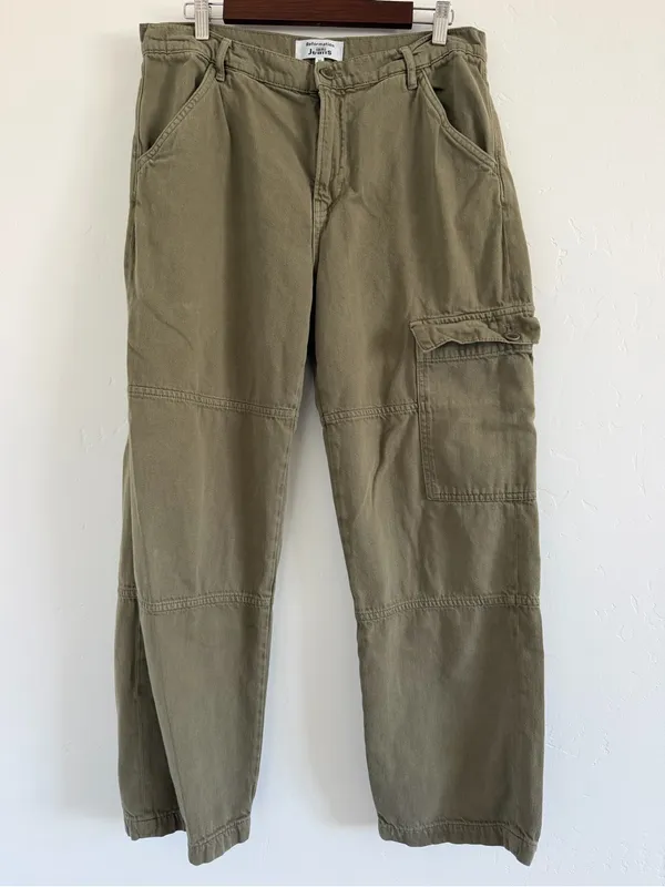 Reformation Bailey High Rise Utility Pants Sz 30 Olive Green Cargo Straight Leg - Image 2