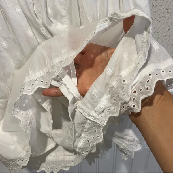 American Eagle Outfitters White Eyelet Cotton Romper size small - Image 14