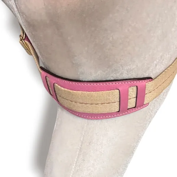 Coach Signature Stripe Swingpack Crossbody Bag Pink Tan Y2K Small Purse - Image 4