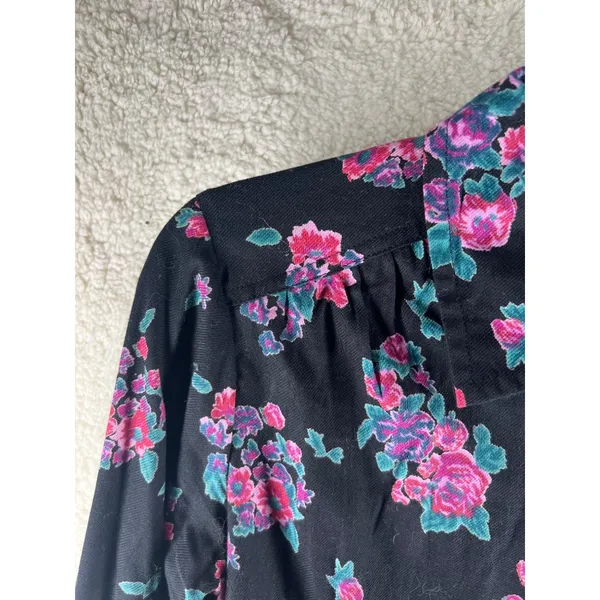 Billa Bong Womens Tops Size M Cotton Floral Print Button Front Shirt - Image 5