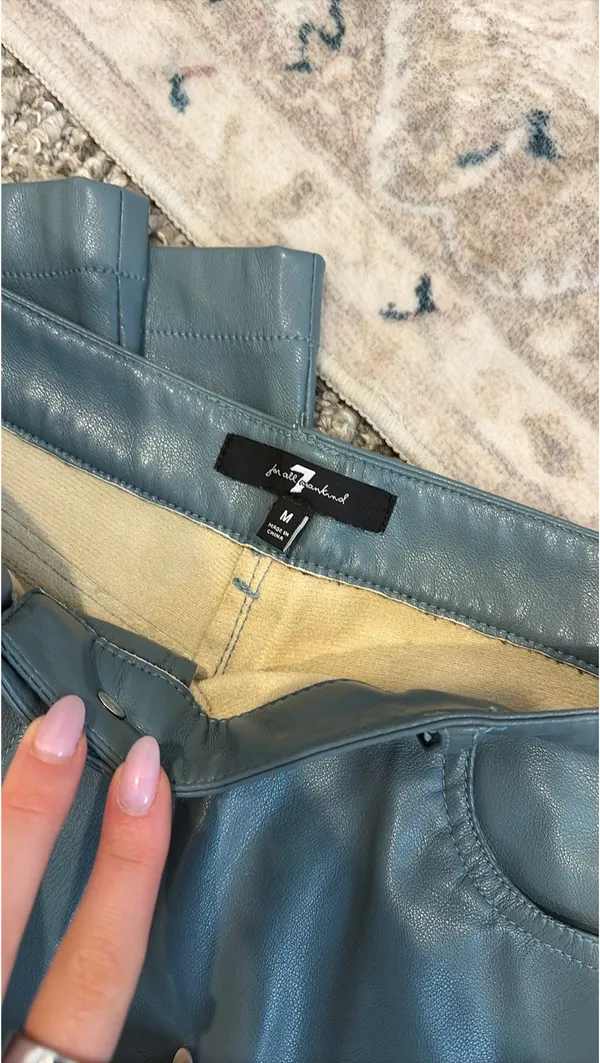 7 For All Mankind Leather Pants - Image 3