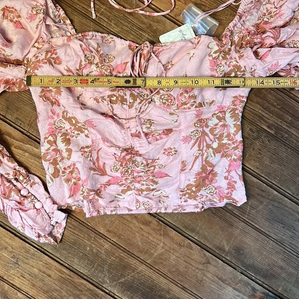 Women’s Free People long sleeve pink crop top NWT - Image 3