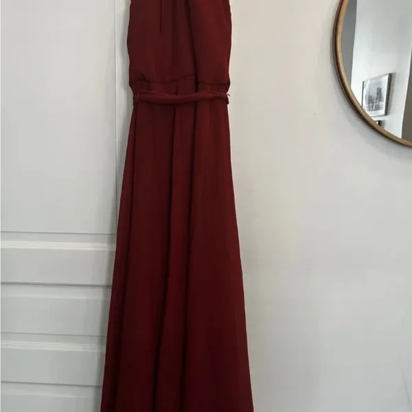 Amsale COLBY Crimson Formal Gown 10/12 Prom Dress Bridesmaid Romantic NWT R-$268 - Image 2