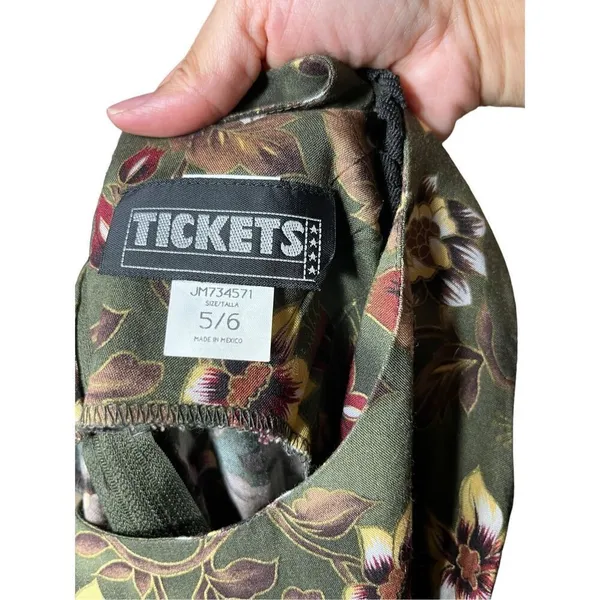 Vintage Tickets 90s Green Floral Print Wrap Dress‎ Size 5/6 - Image 8