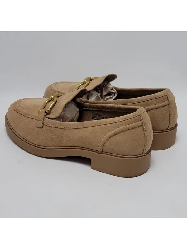 Torrid Clean Faux Suede Chunky Buckle Platform Tan Loafers Size 10 WW - Image 12