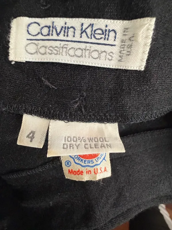 Calvin Klein women’s Size 4 Black Wool A-Line Skirt Side Buttons/Pocket(A582) - Image 12