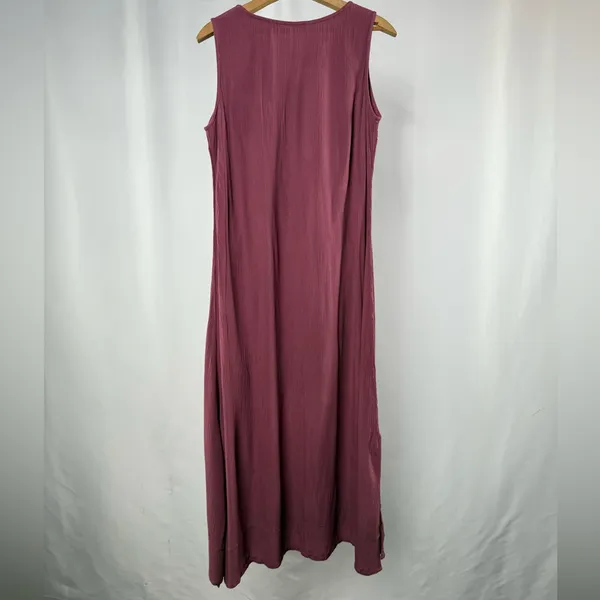 Soft‎ Surroundings Katriane Crepe Sleeveless Maxi Dress in Mauve Size Small - Image 5