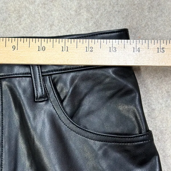 Abercrombie & Fitch Vegan Leather Cropped Pants 28/6 XS Black 90s Straight Edgy - Image 10