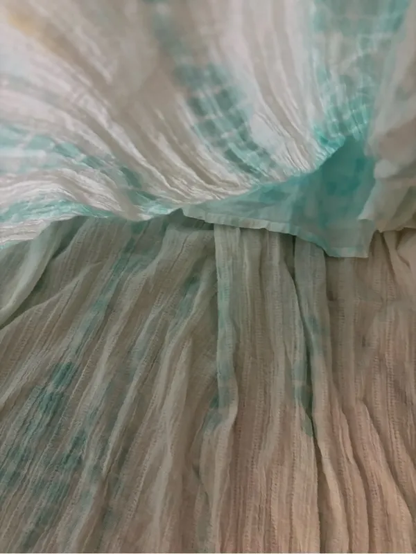 Hollister Teal and White Tie-Dye Maxi Slip Dress - Image 5
