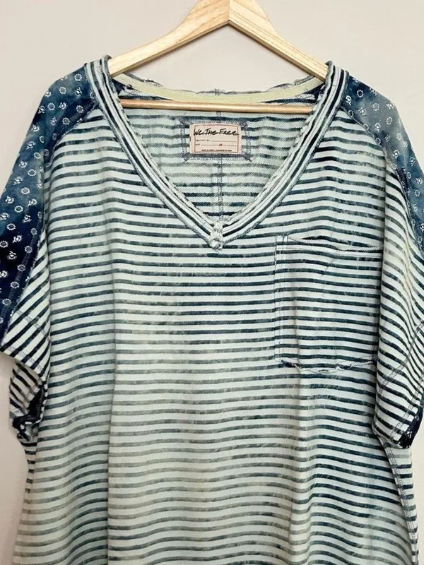 Free People We The Free True Blue Tee Med - Image 5
