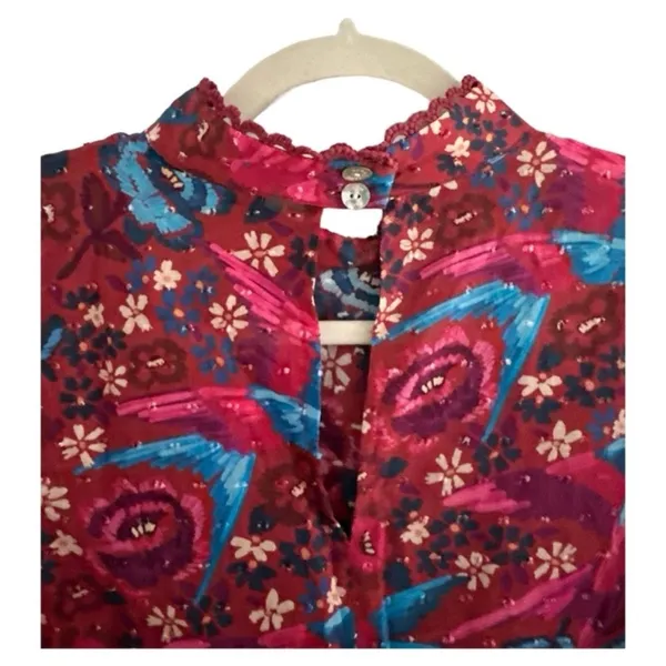 Farm Rio Floral Birds Blush Sleeveless Blouse Size XL $149 boho embroidered fall - Image 6