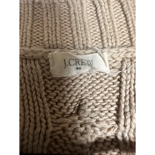 J.Crew Womens Tan Cable Knit 100% Cotton Scoop Neck Sweater‎ 65042 SP12 - Image 2