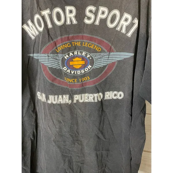 Vintage Women's Size XL Harley Davidson Motor Sport T Shirt San Juan Puerto Rico - Image 4