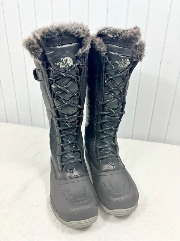 The-North-Face Womens Shellista Snow Boot Size 8.5 Waterproof Tall Lace Up Black - Image 2