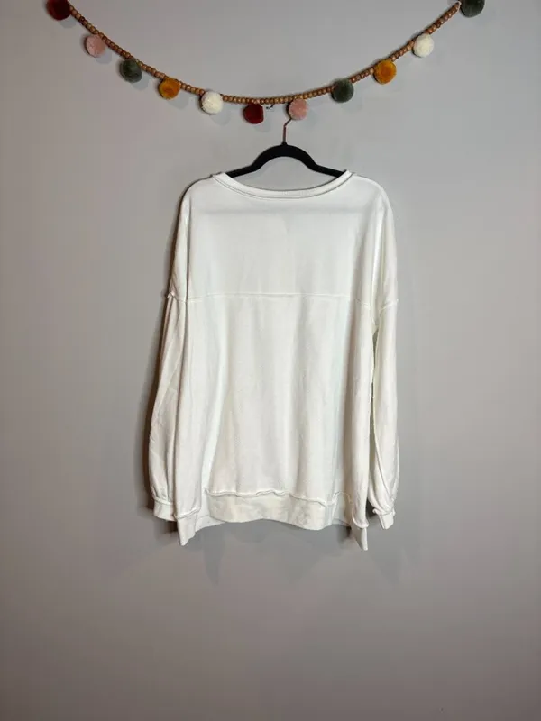 Amazon white snap up henley sweatshirt tunic - Image 4