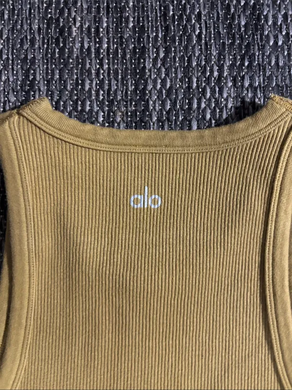 Alo Yoga Seamless Ribbed Warm Nights Mini Dress Olive Branch Size Small - Image 3