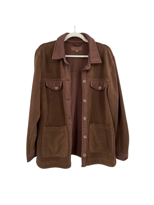 Blanknyc Brown Sherpa Shacket Jacket Size XL Utilitarian Cabincore Minimalist - Image 2