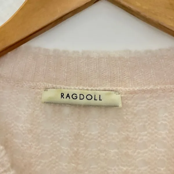 RAGDOLL LA Mohair Blend A Fuzzy Light‎ Pink Pullover Sweater XS - Image 7