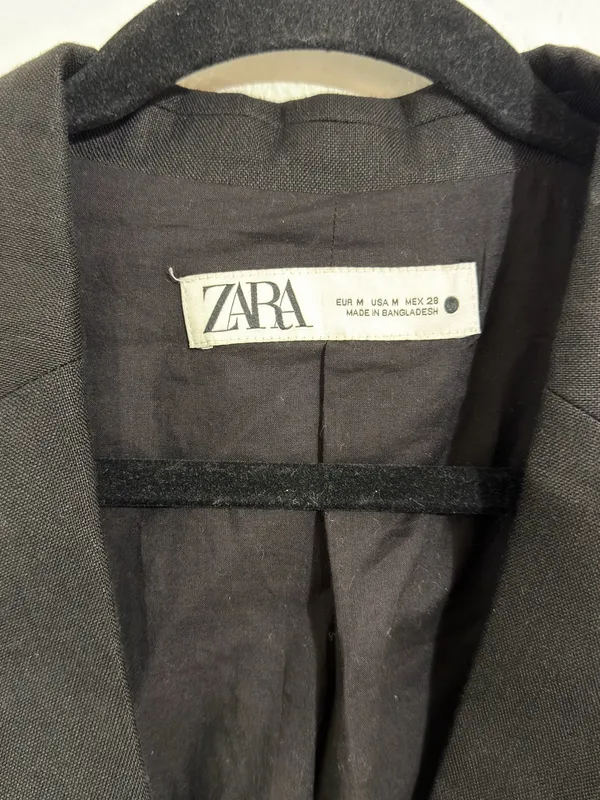 ZARA NWT Black Long Linen Blend Sleeveless Vest ZW Collection - Image 3