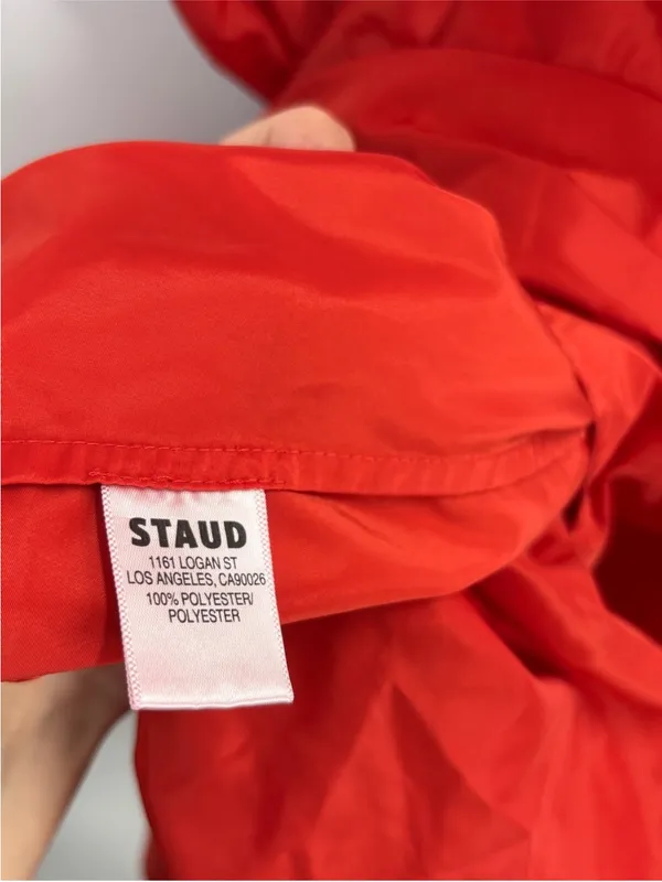 Staud The Florence Gown in Hibiscus Red M/US6-8 - Image 8