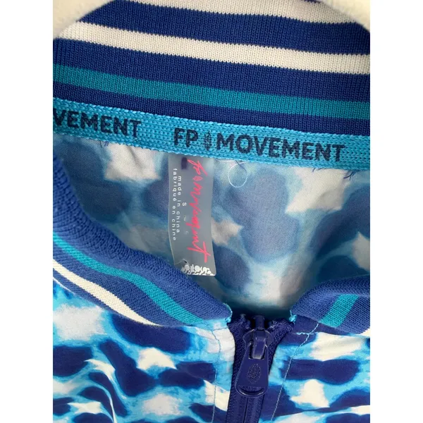 FP‎ Movement Free People Top Seed Blue White Tennis Cropped Bomber Jacket Small - Image 11