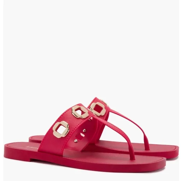 Larroudé Milan Slide Cushioned Sandal (Women), Scarlett Red,‎ Size 8/9, NWT - Image 2